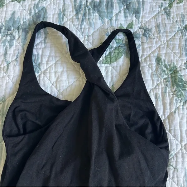 Bebe Twisted Racerback Tank Top Black S Long Stretchy - Image 6