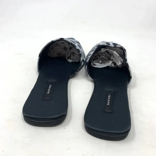 Natori Adore Satin Leopard Print‎ Mules Black Gray Size US 7 - Image 8