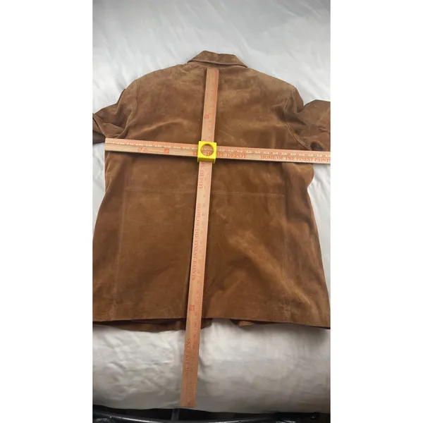 Norm Thompson Womens Brown Suede Leather Button Front Jacket‎ Size 18 Vintage - Image 6
