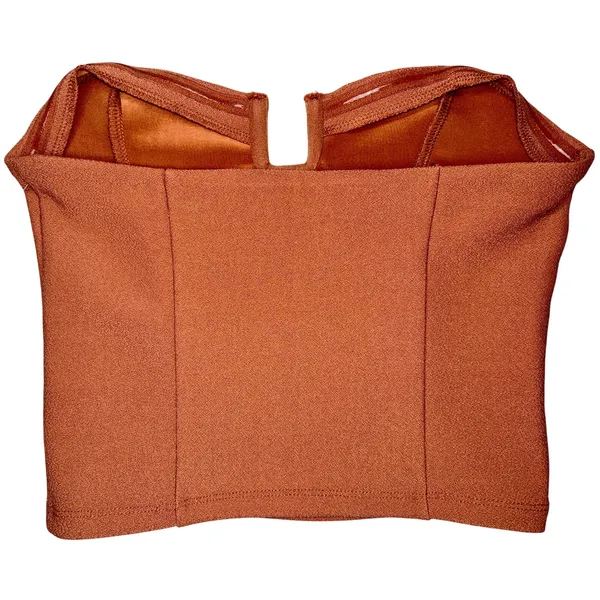 Abercrombie & Fitch Brown Notch Neck Strapless Corset Tube Top Crop Top Size XS - Image 2