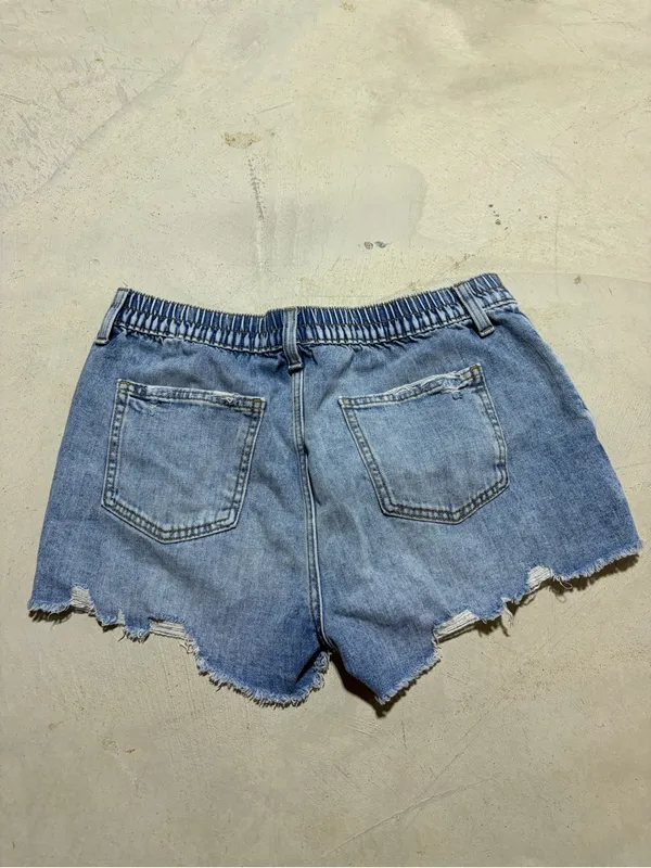 Aerie Distressed Light Blue Denim Women’s Shorts medium - Image 5