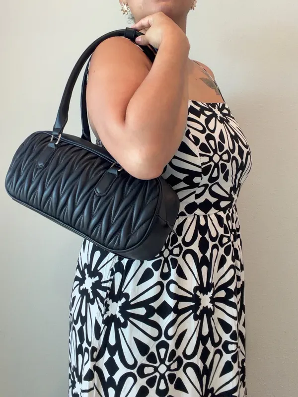Cotton On Classic Quilted Black Shoulder Bag- NWT - Image 2