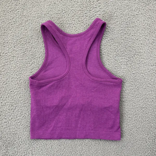 Lululemon Ebb to Street Cropped Racerback Tank Top Vivid Plum Athletic Women's 4 - Image 3