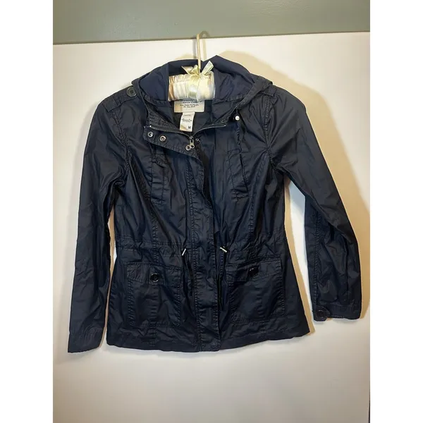 American Rag Navy Blue Women’s Size M Hooded UtilityRaincoat Jacket Lightweight - Image 6