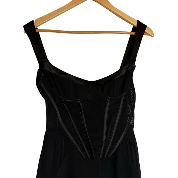 House of CB Mylene Corset Straight Leg Black Cocktail Formal Jumpsuit S - Image 6