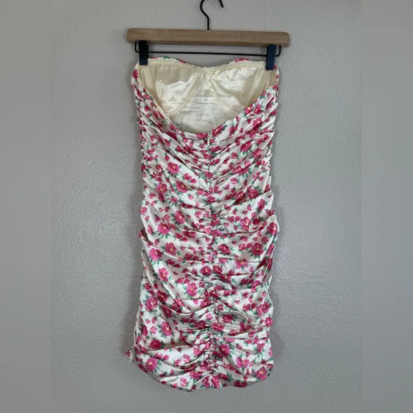 Revolve More To Come Evita Sweetheart Pink Floral Strapless Mini Dress M $78 - Image 12