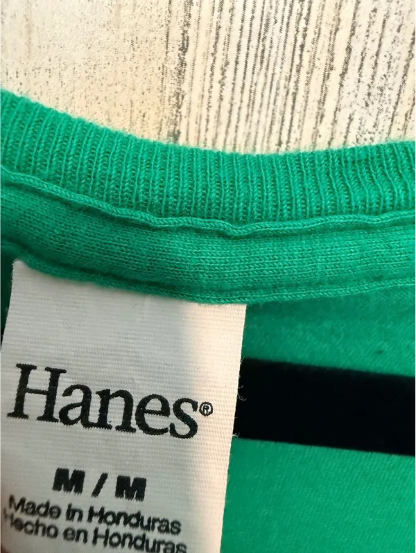 Hanes Womens Medium Dallas Stars NHL Hockey Green V-Neck Tee Short Sleeve - Image 5
