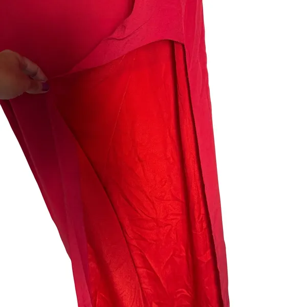 Lovers + Friends Revolve Red Off the Shoulder Side Slit Cocktail Maxi Gown S - Image 5