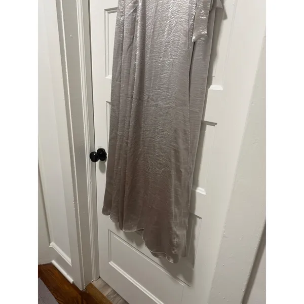 re:named Silver Metallic High Slit Maxi Wrap Skirt Small Evening Party size sm - Image 10