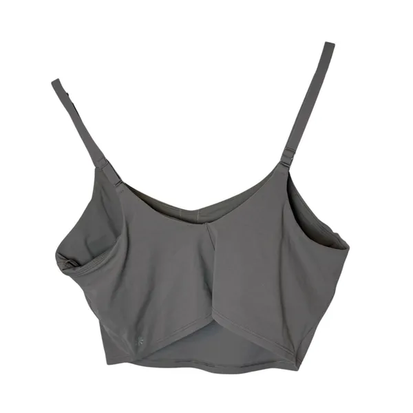 Athleta Elation V-neck Crop Tank Bra Size 1X‎ Tan Brown Adjustable Straps Gym - Image 2