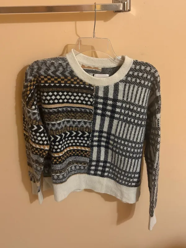 Cinq à Sept Shania Wool Alpaca Blend Multi-Pattern Sweater - Image 2