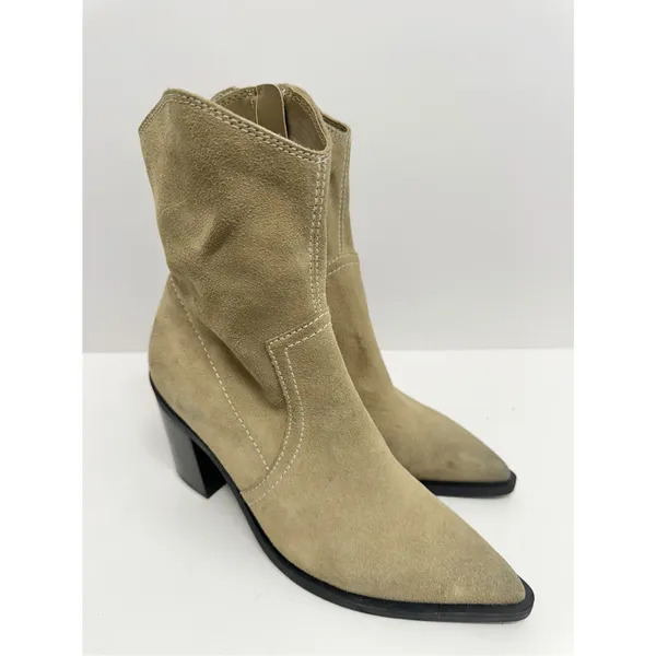 BP. Surina Western Boot in Tan Smoke Size‎ 5.5 Leather Block Heel Pointed Toe - Image 2