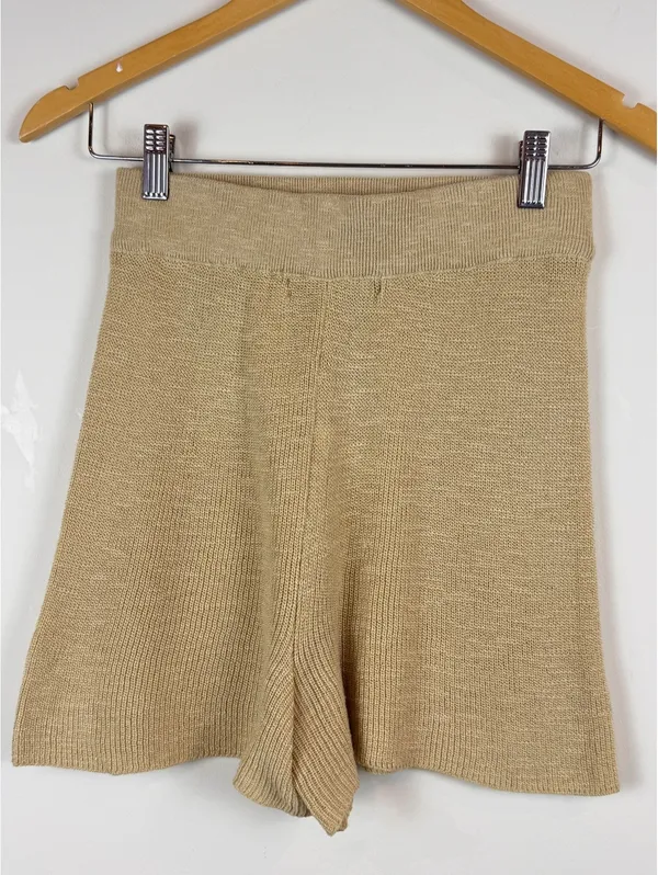 Free People FP Beach Malibu Knit Shorts Beige XS High Rise Coastal Boho - Image 3