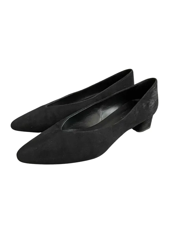 Everlane The V Heel Black Suede Pumps Women’s Size 9.5 Block Heel Versatile - Image 4