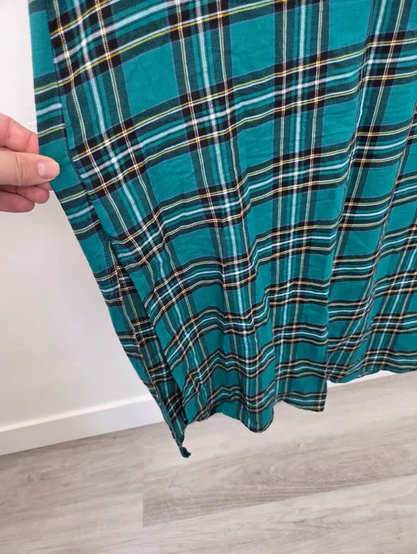 Mint Limit Blackwatch Plaid Sleep Shirt Nightgown House Dress Cotton Large - Image 6