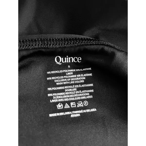 Quince Italian Cami One Piece Swimsuit Black Size Small NEW - Image 7