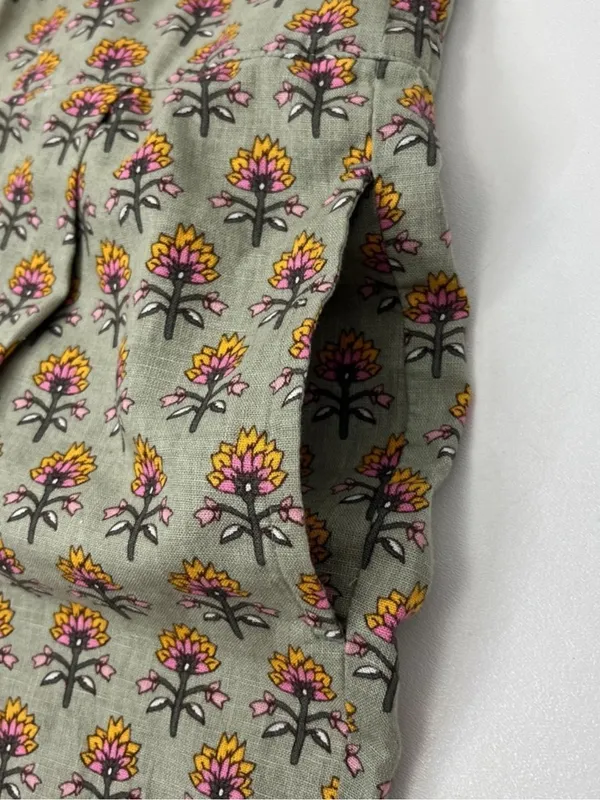LOFT Beach Floral Linen Cotton Wide Leg Pants Large Petite LP - Image 4