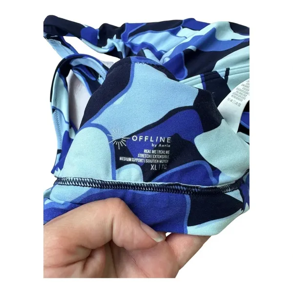Aerie Offline Blue Ruched Sports Bra // Size XL - Image 5