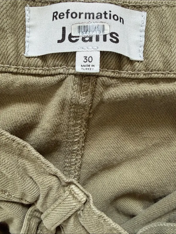 Reformation Bailey High Rise Utility Pants Sz 30 Olive Green Cargo Straight Leg - Image 5