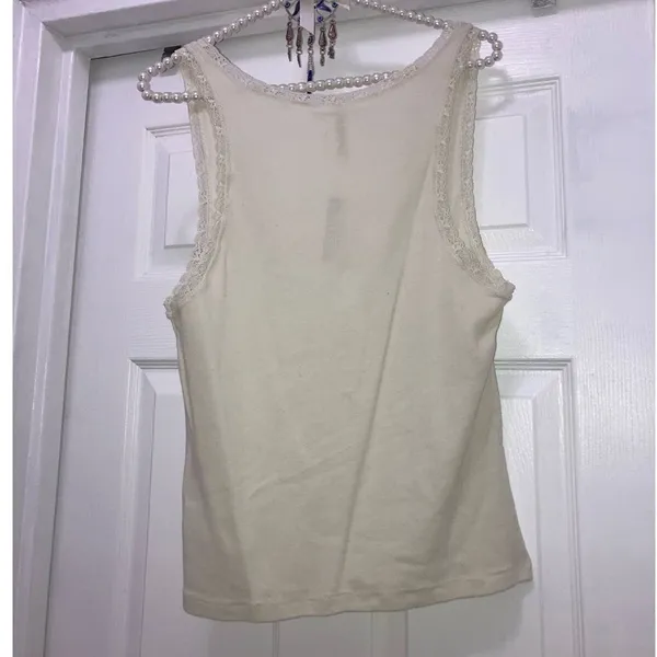 Retired Skims Size 3X NWT Lace Logo Cami Tank Top Bone Pointelle Women's - Image 2