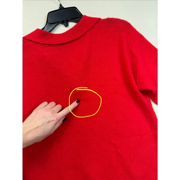 Naadam Cloud Red Cashmere Short Sleeve Polo Medium - Image 7