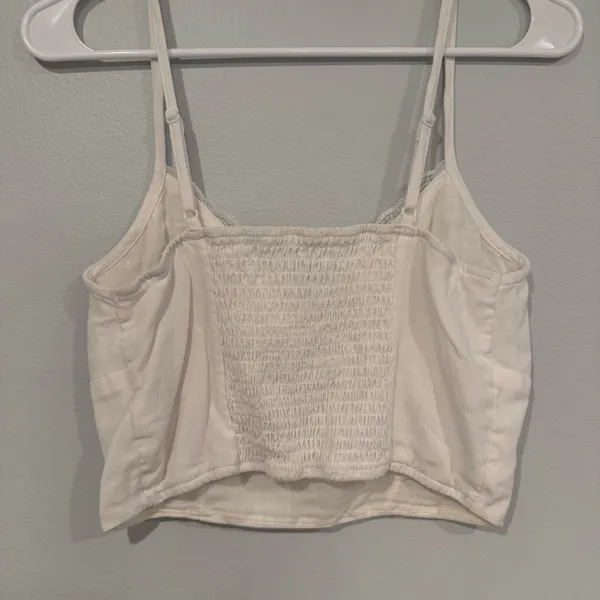White Lace Bralette Crop Cami Top Size M - Image 5