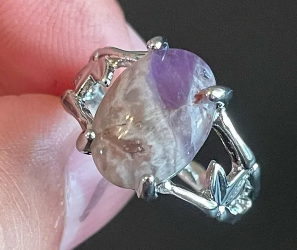 Purple amethyst S925 silver ring size 8 - Image 7