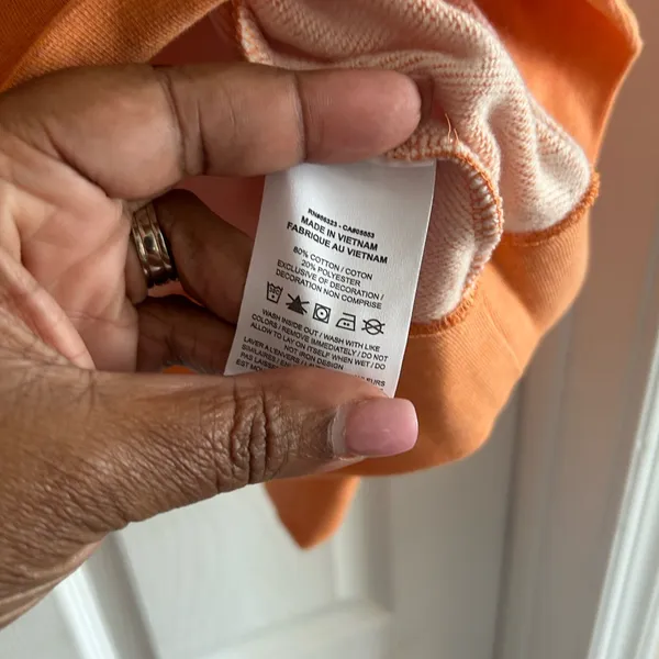 Nike Orange Pullover Sweatshirt with White Swoosh - Image 8