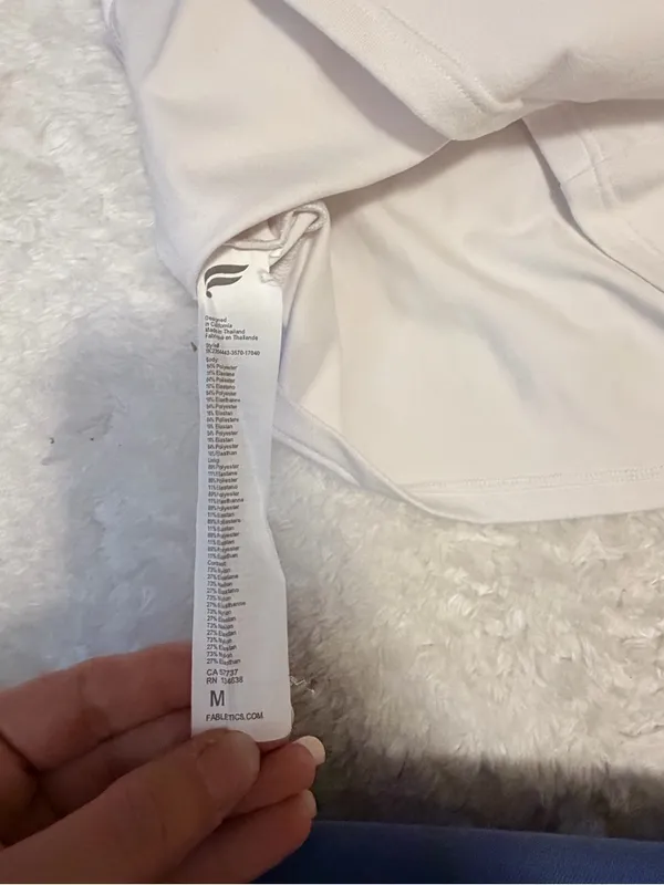 Fabletics medium White High-Neck Strappy Criss-Cross Active Tank - Image 5