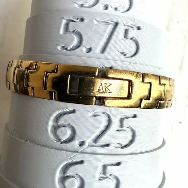 Anne Klein AK Gold Tone Watch Mother of Pearl Dial Crystal Accents Water Resist - Image 8