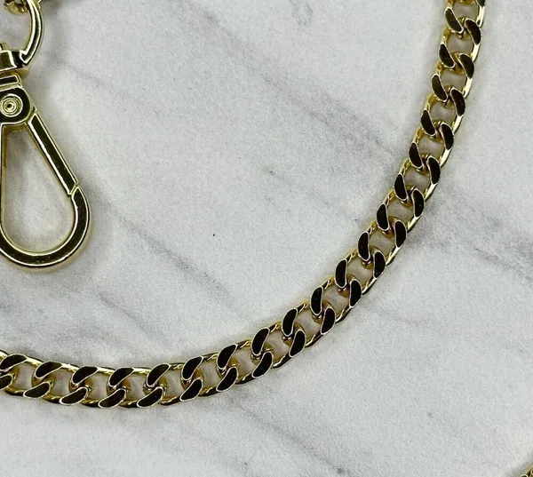 Gold Tone Flat Chain Link Purse Handbag Replacement Strap 46" ✨ - Image 9