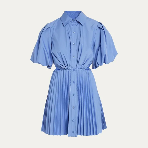 Jonathan Simkhai Blue Puff Sleeve Dress Size L - Image 6