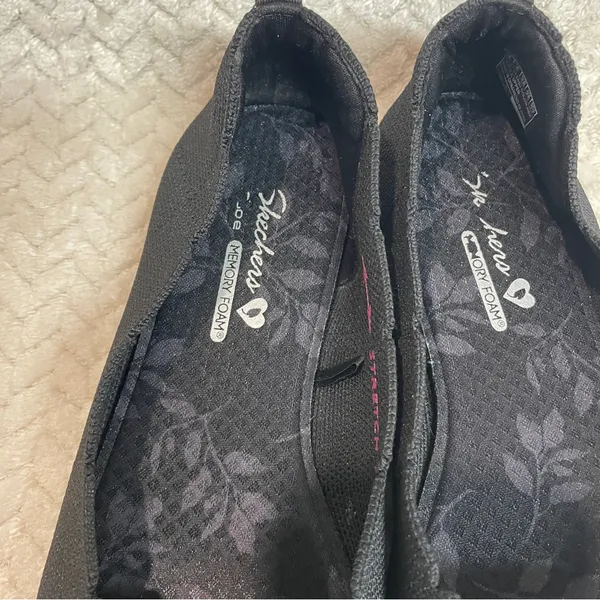 Skechers Cleo Black Knit Stretchy Ballet Flats‎ Women’s 8 | classic preppy - Image 4