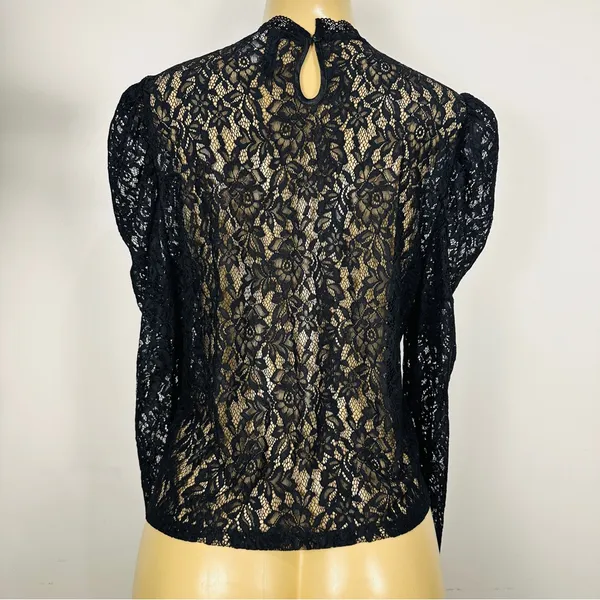 Set 2 Divided Shirts Sz M Black Lace Crochet Sweater Shirt H&M HM Top - Image 9