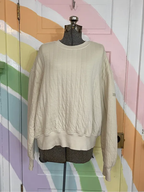 PrAna Cedar and Sage Organic Pullover Quilted Sweatshirt in Canvas Sz XL 🧡🎀 - Image 2