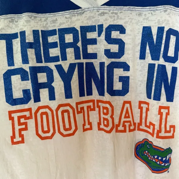 Florida Gators Junior L Burnout Football Tee Soffe NWT White Royal - Image 5