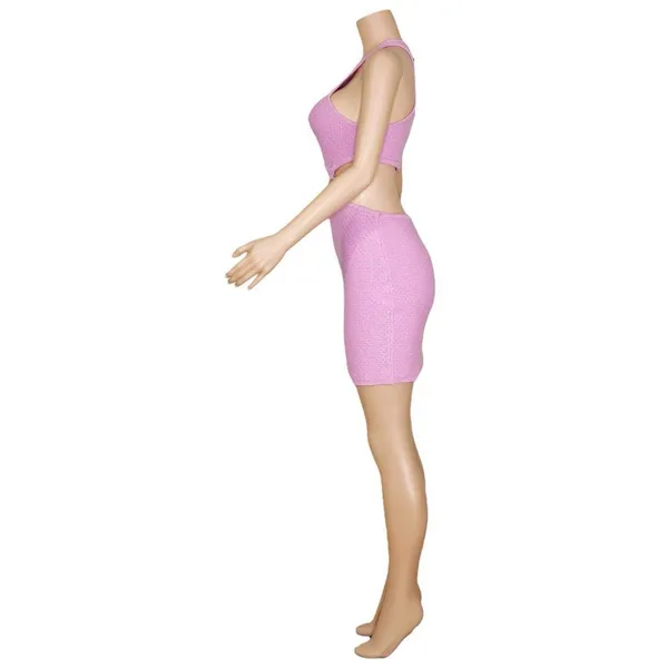 LOVERS + FRIENDS Francesca Knit Mini Dress, Bubble Gum Pink, Large - Image 10