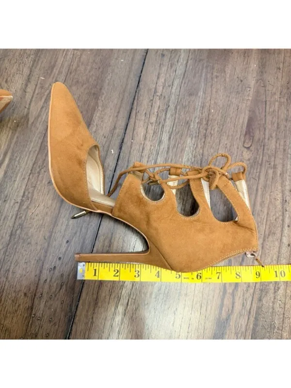 Shoe Republic LA Tan Suede Gladiator Styled Stiletto - Image 9