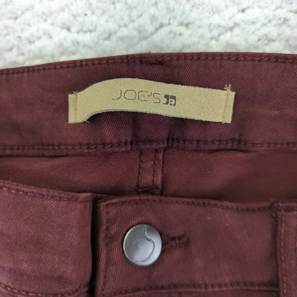 Joes Jeans Womens‎ 28 Skinny Mid Rise Burgundy Wine Red Lyocell Blend Pants - Image 7