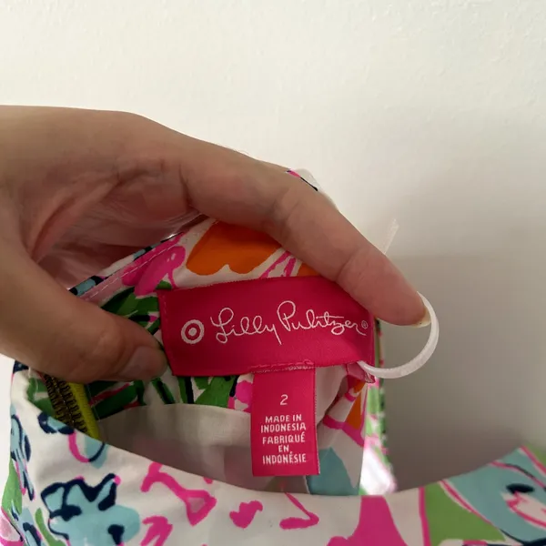 Lilly Pulitzer x Target Pink Nosey Posie Shift Mini Dress Size 2 - Image 3