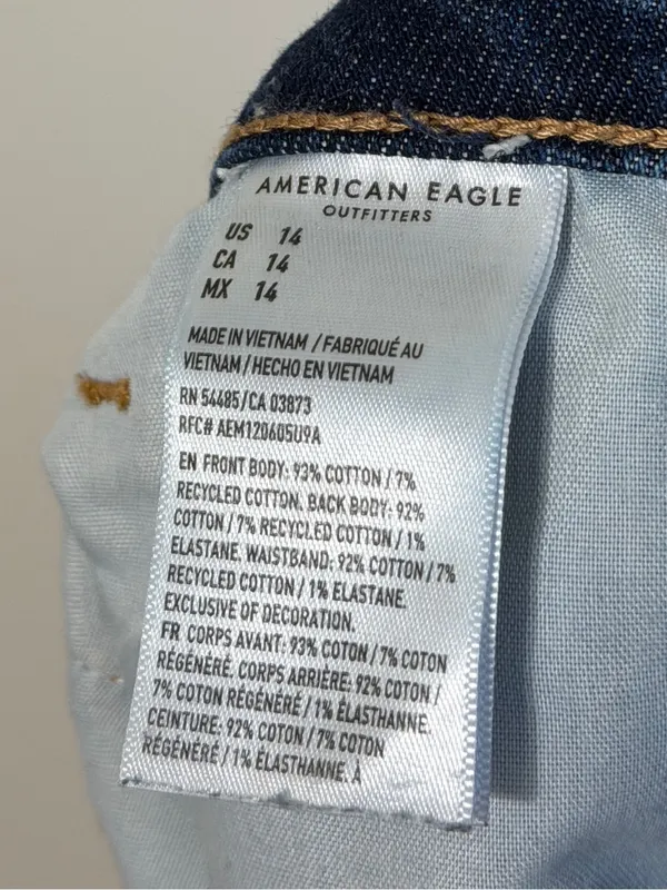 AE Mom Shorts Size 14 Denim Dark Wash Stretch American Eagle - Image 6