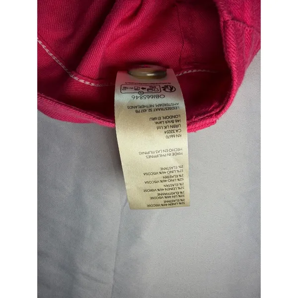 Hot Pink Linen Blend Wide Leg Maeve The Collette Pants Culottes Size 29 - Image 4