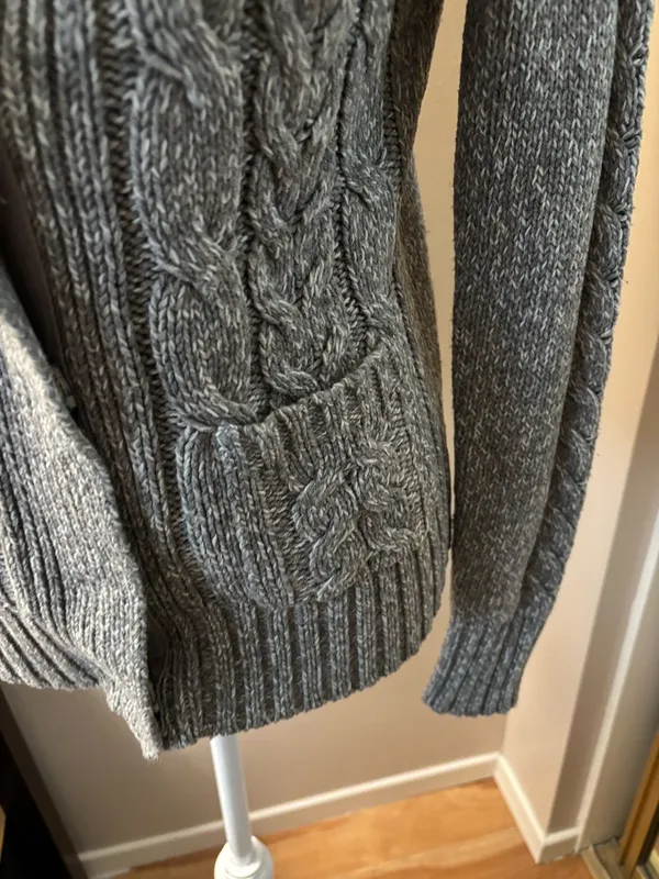 St. John's Bay Cardigan Women’s Size S Gray Cable Knit Sweater - Image 6