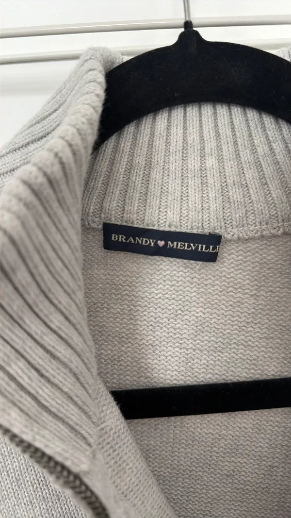 Brandy Melville Grey Quarter Zip - Image 3