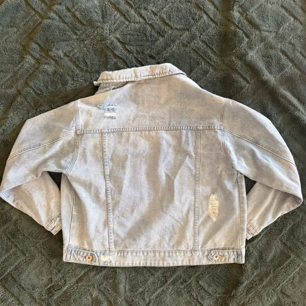 Cotton on oversized distressed denim jacket - Image 2
