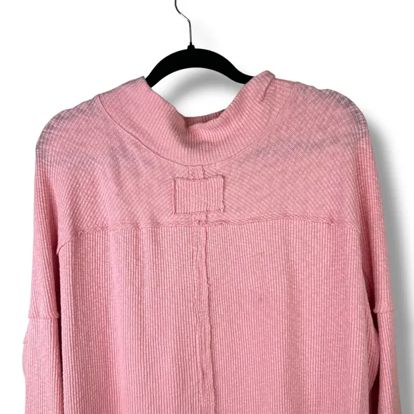 We The Free Pink Free People Casey Ribbed Knit Mock Neck Tunic Longline Sweater - Image 10