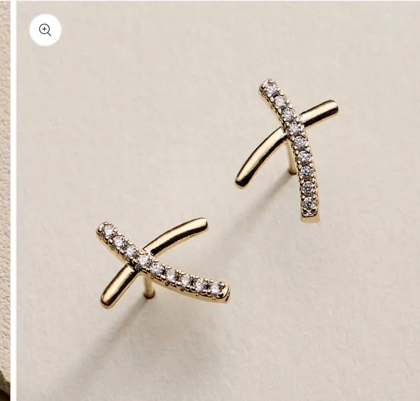 Gold Filled Curved Cross Stud Earrings | Faith Jewelry - Image 4
