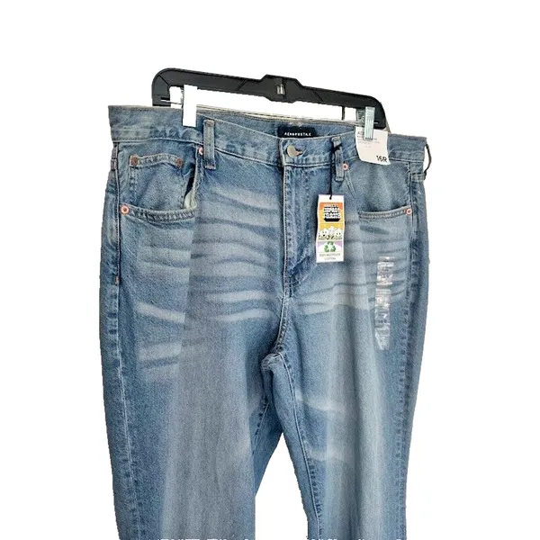 Aeropostale‎ Womens Plus Size 16R Hi Rise Boyfriend Flare Leg Jeans 100% Cotton - Image 2