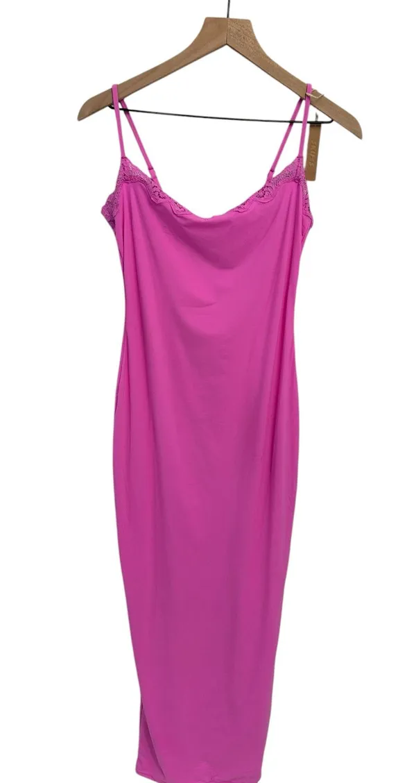 Skims Fits Everybody Long Sleep Dress Large Neon Orchid NWT Defective - Image 2