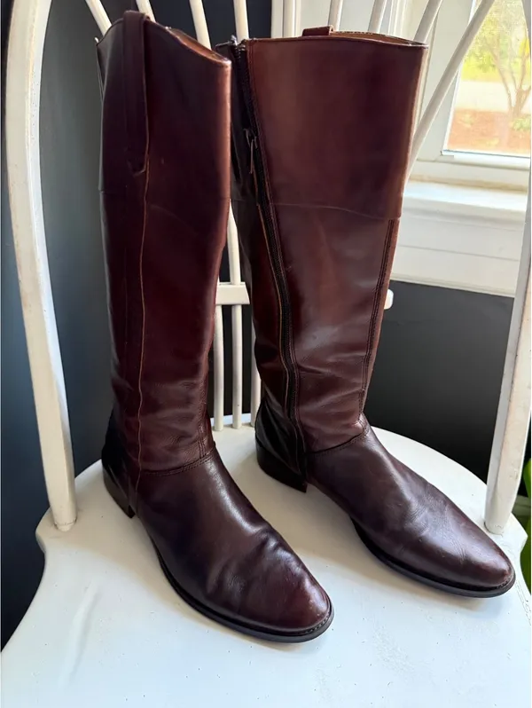 Vagabond Brown Leather Knee-High Riding Boots Size 38 - Image 2